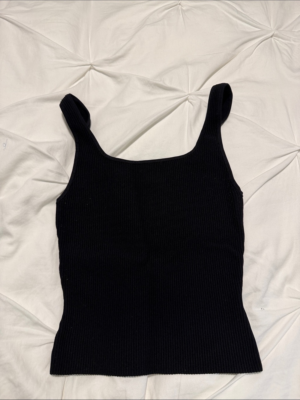 Babaton Black Ribbed Tank Top